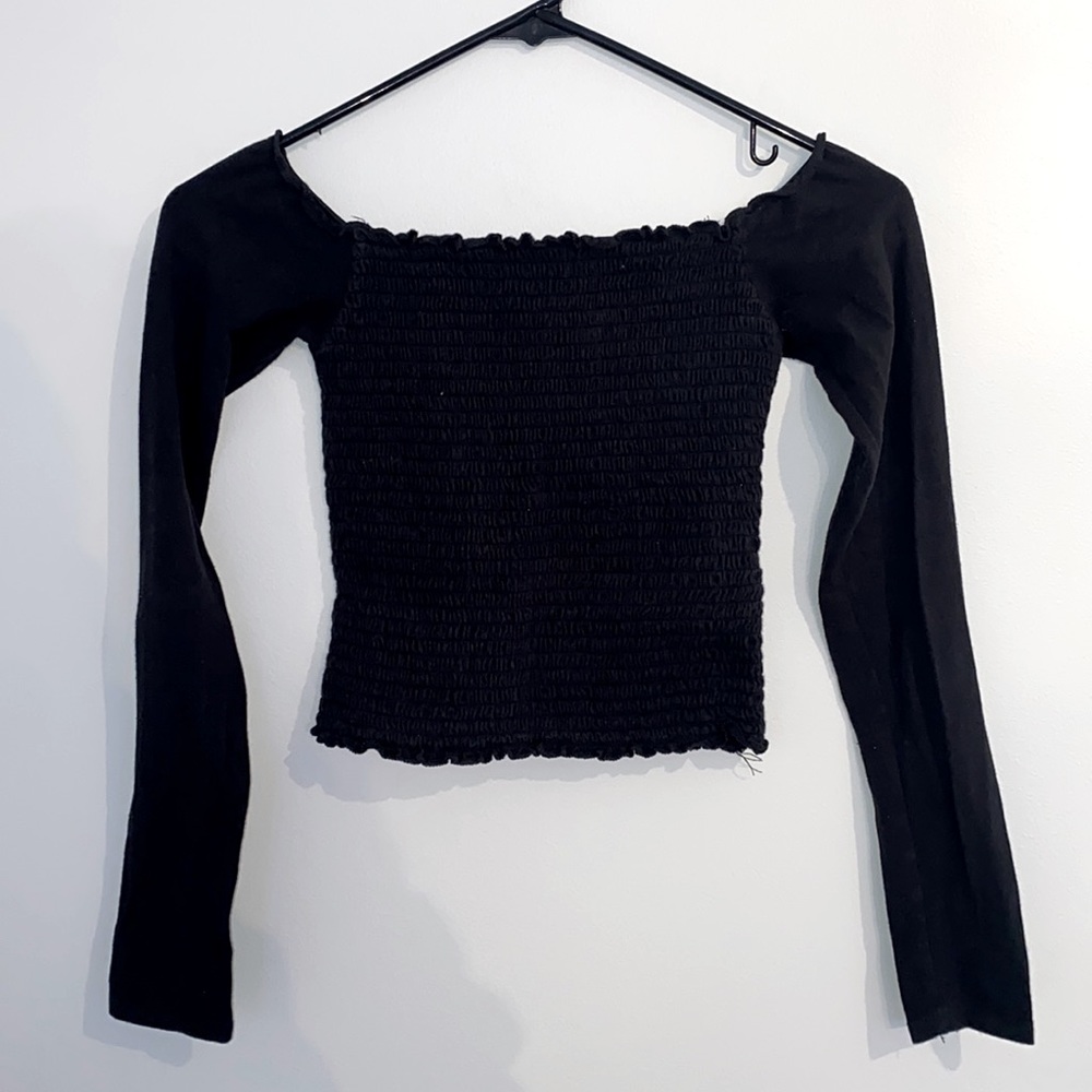 Hollister Off the Shoulder Long Sleeve Crop Top XS
